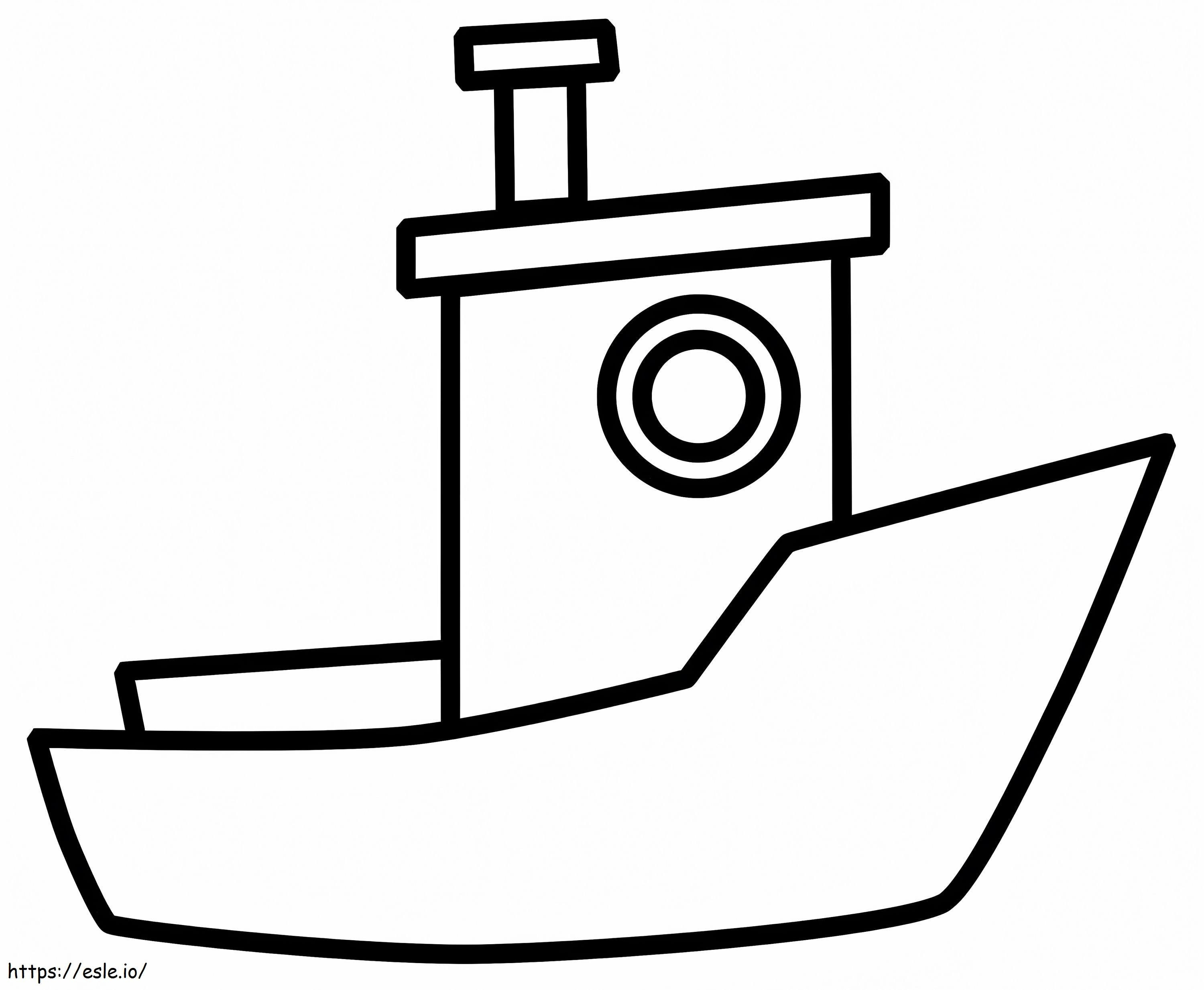 Barco muito fácil para colorir