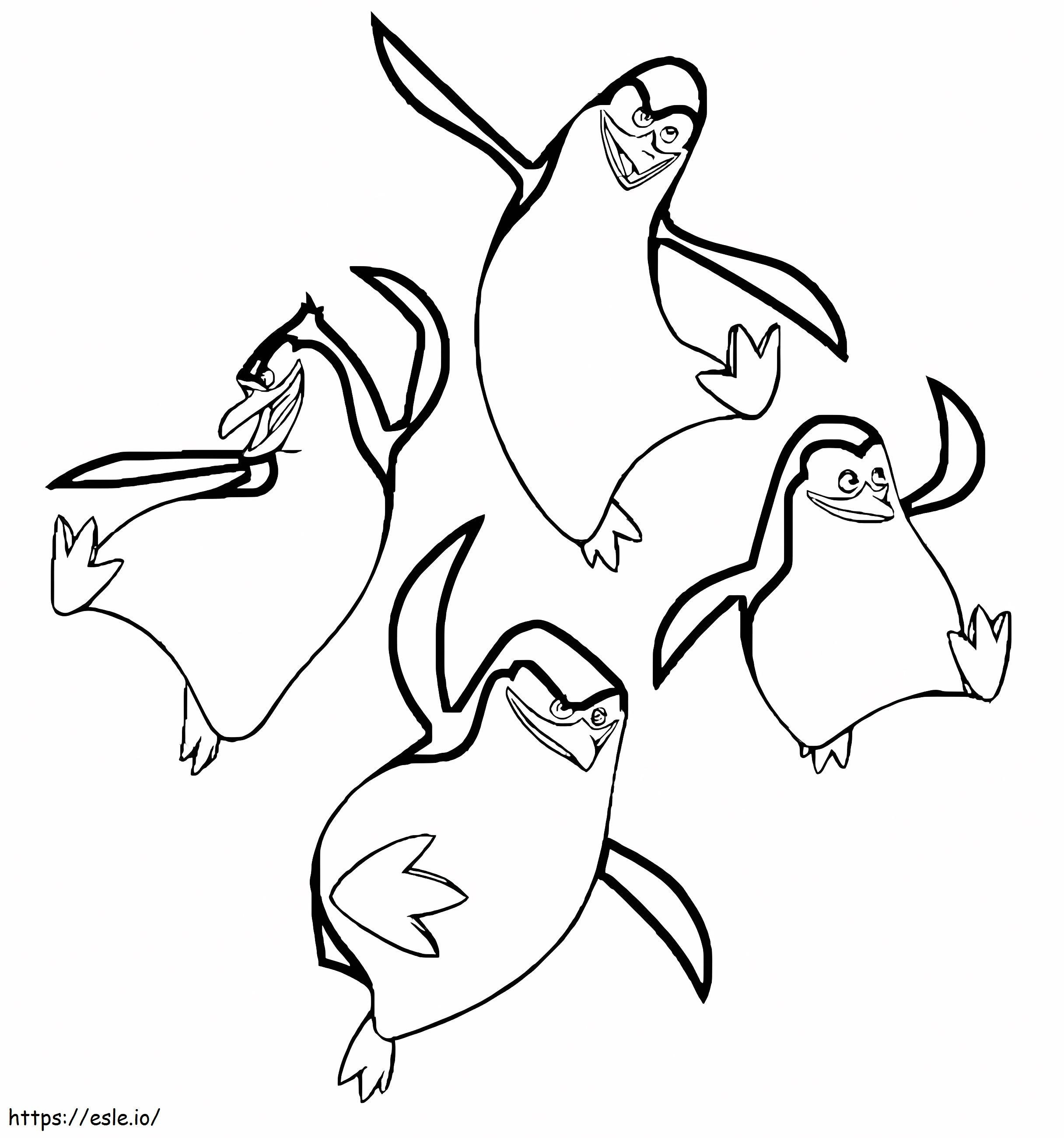 マダガスカルの素晴らしいペンギン ぬりえ - 塗り絵
