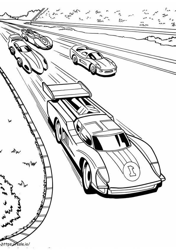 Race Cars coloring page