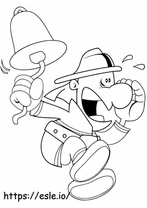 Firefighter Ringing A Bell coloring page