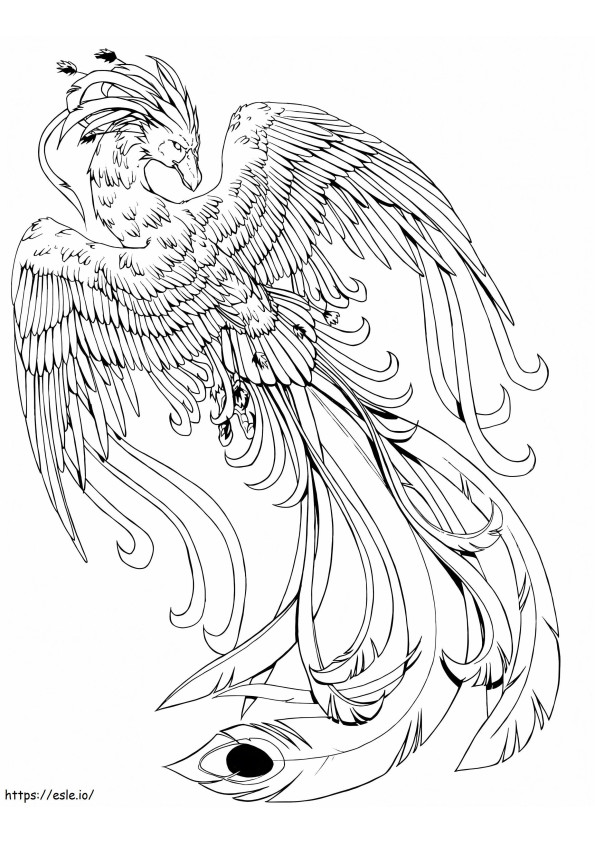 Complex Phoenix coloring page