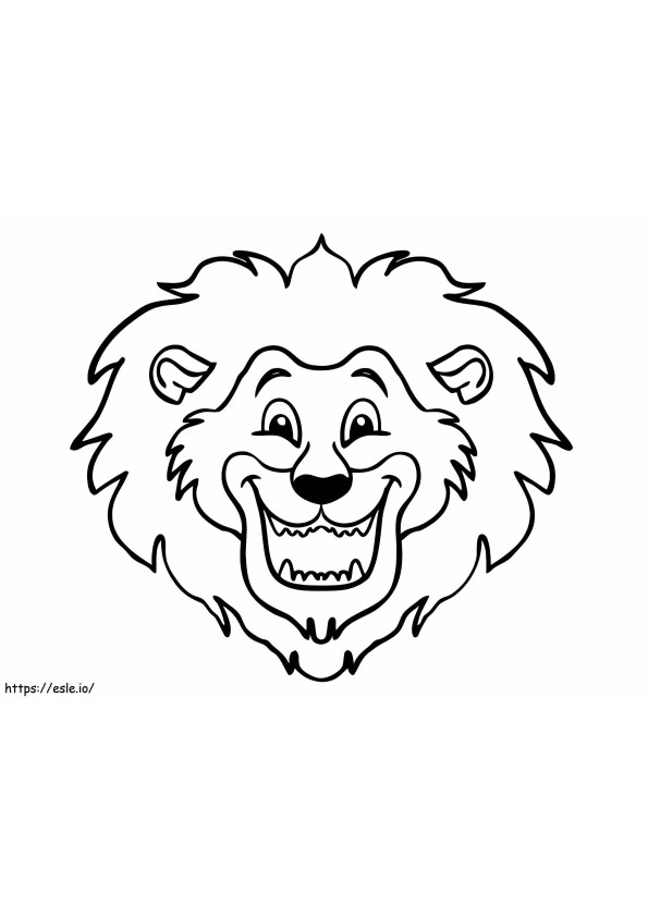 幸せなライオンの顔 ぬりえ - 塗り絵