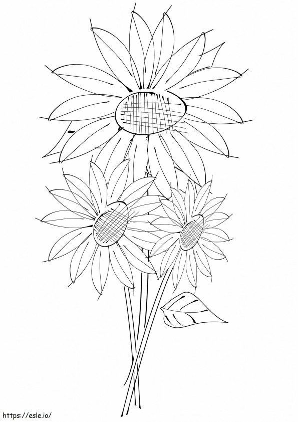 Free Printable Sunflowers coloring page
