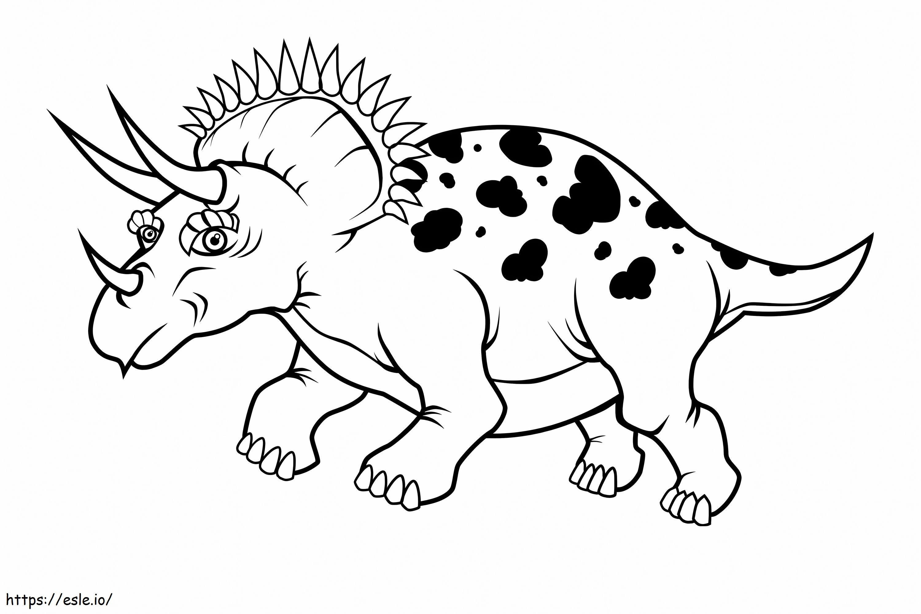 Ładny Triceratop kolorowanka