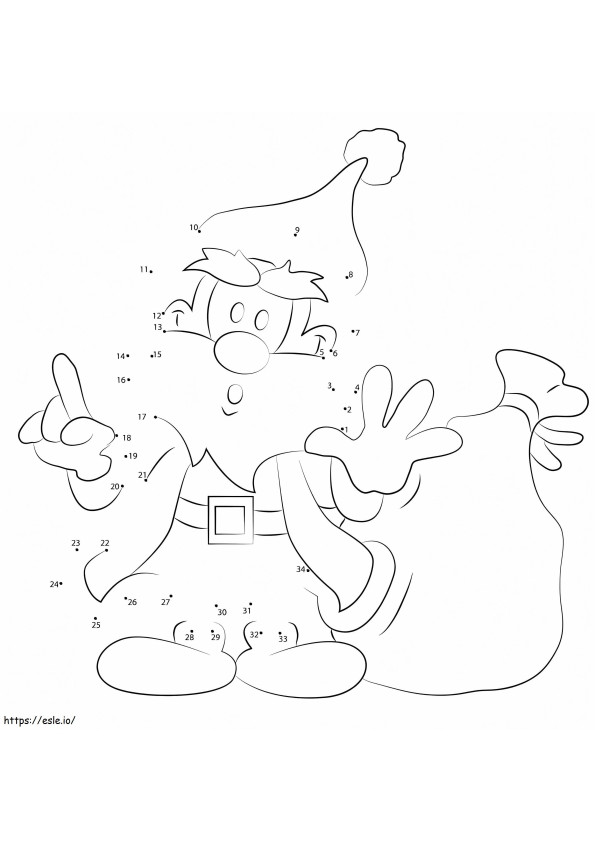 Coloriage Petit Père Noël point à point à imprimer dessin