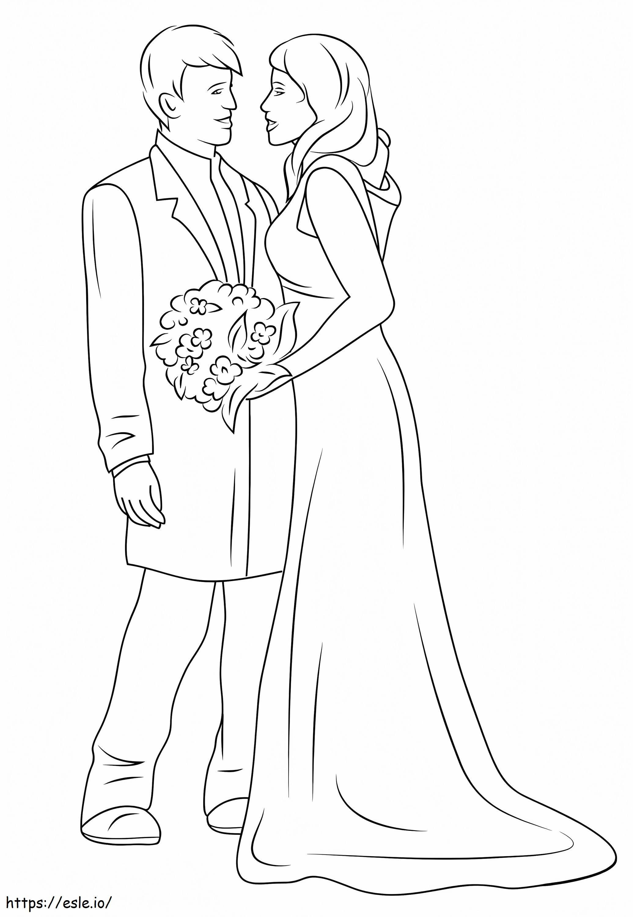 Wedding Couple coloring page