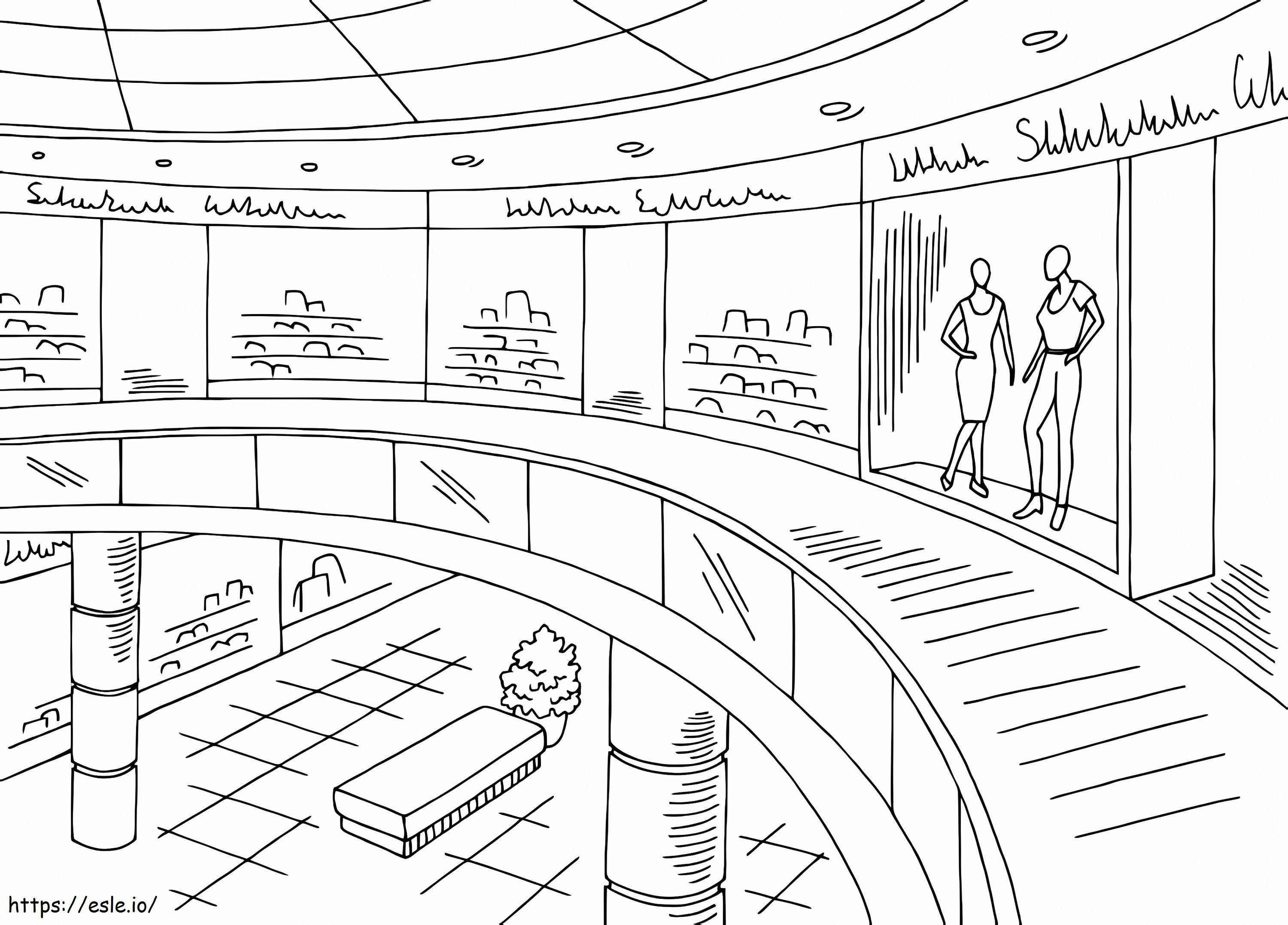 Shopping Mall To Color coloring page