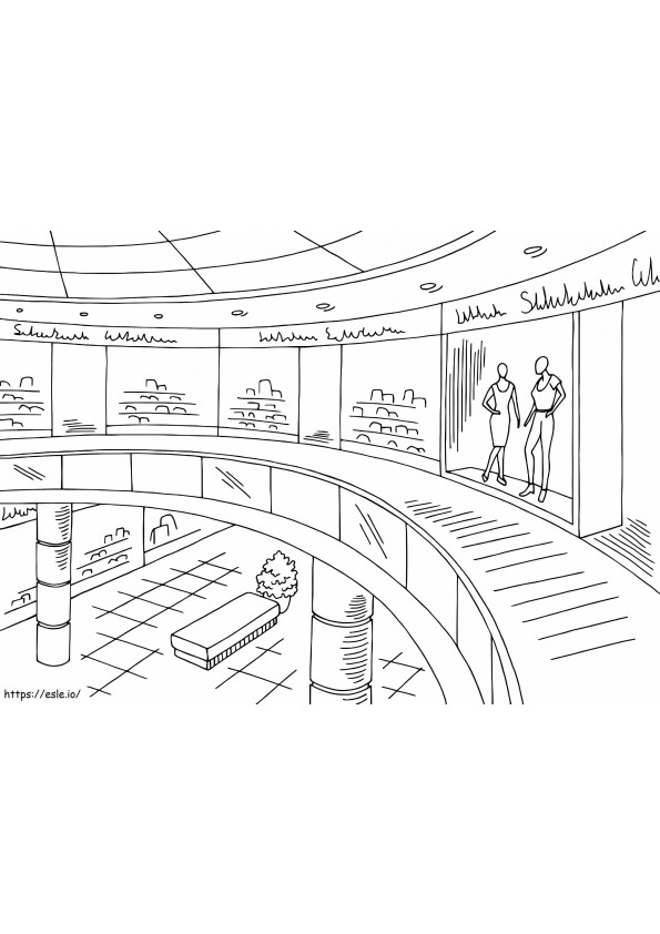 Shopping Mall To Color coloring page