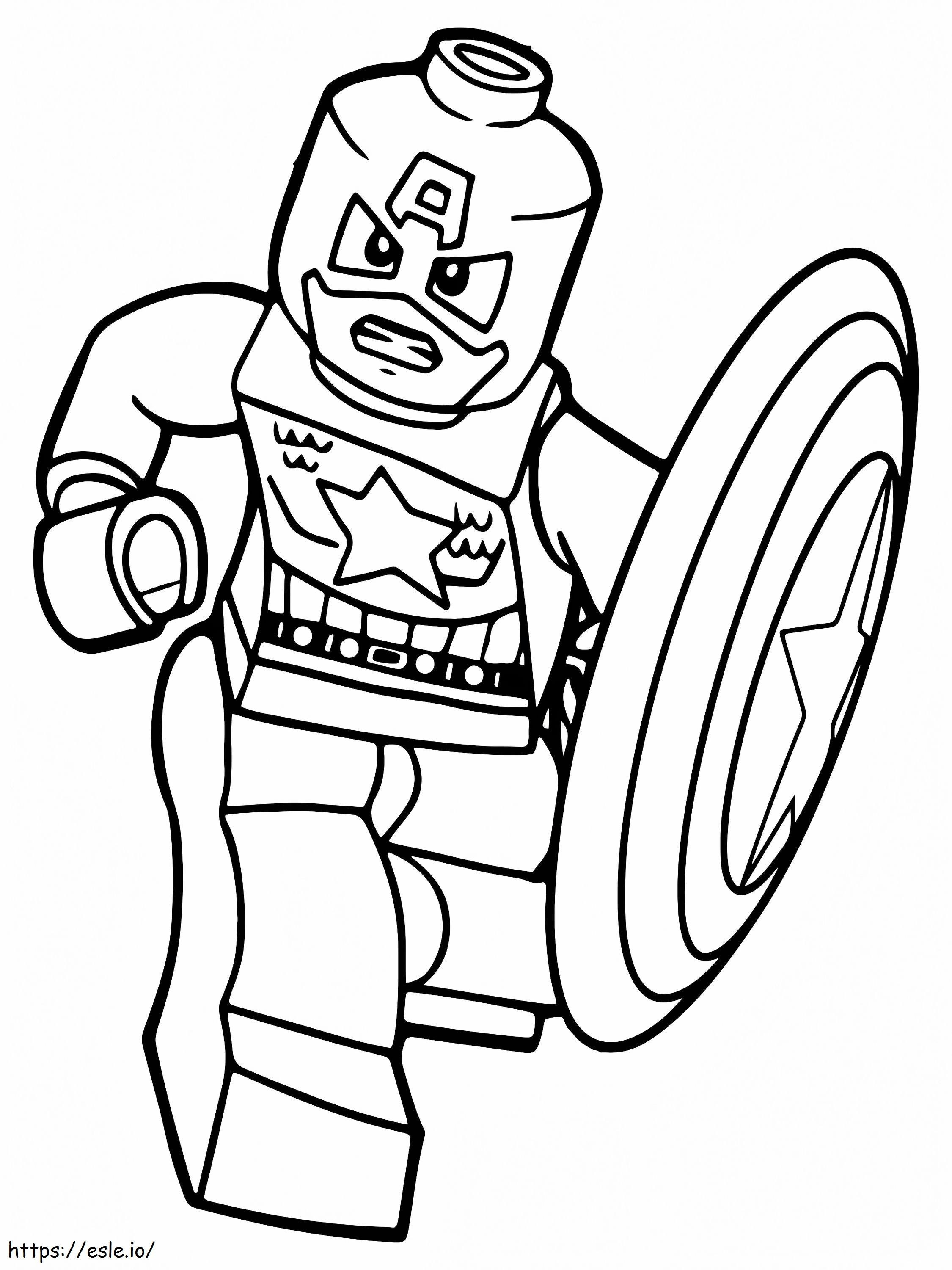 Capitan America Lego Avengers preparato da colorare