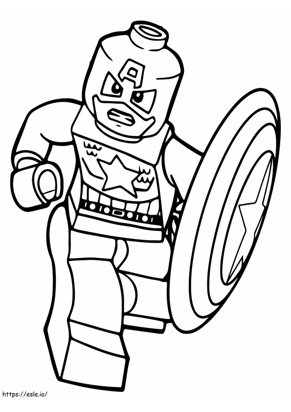 Coloriage Préparé Captain America Lego Avengers à imprimer dessin