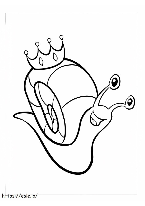 Queen Snail Fun Kawaii coloring page