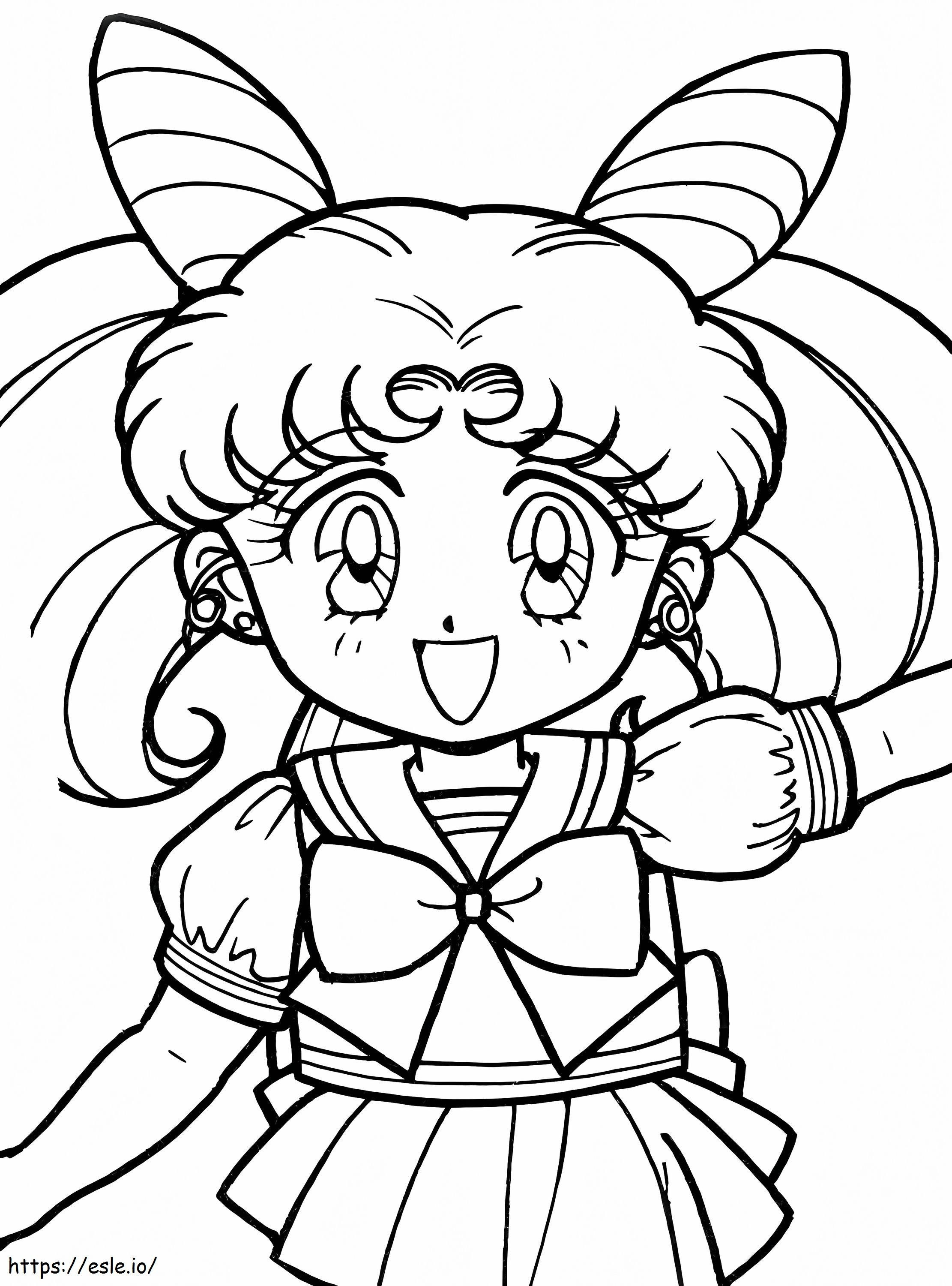 Sailor Chibiusa è felice da colorare