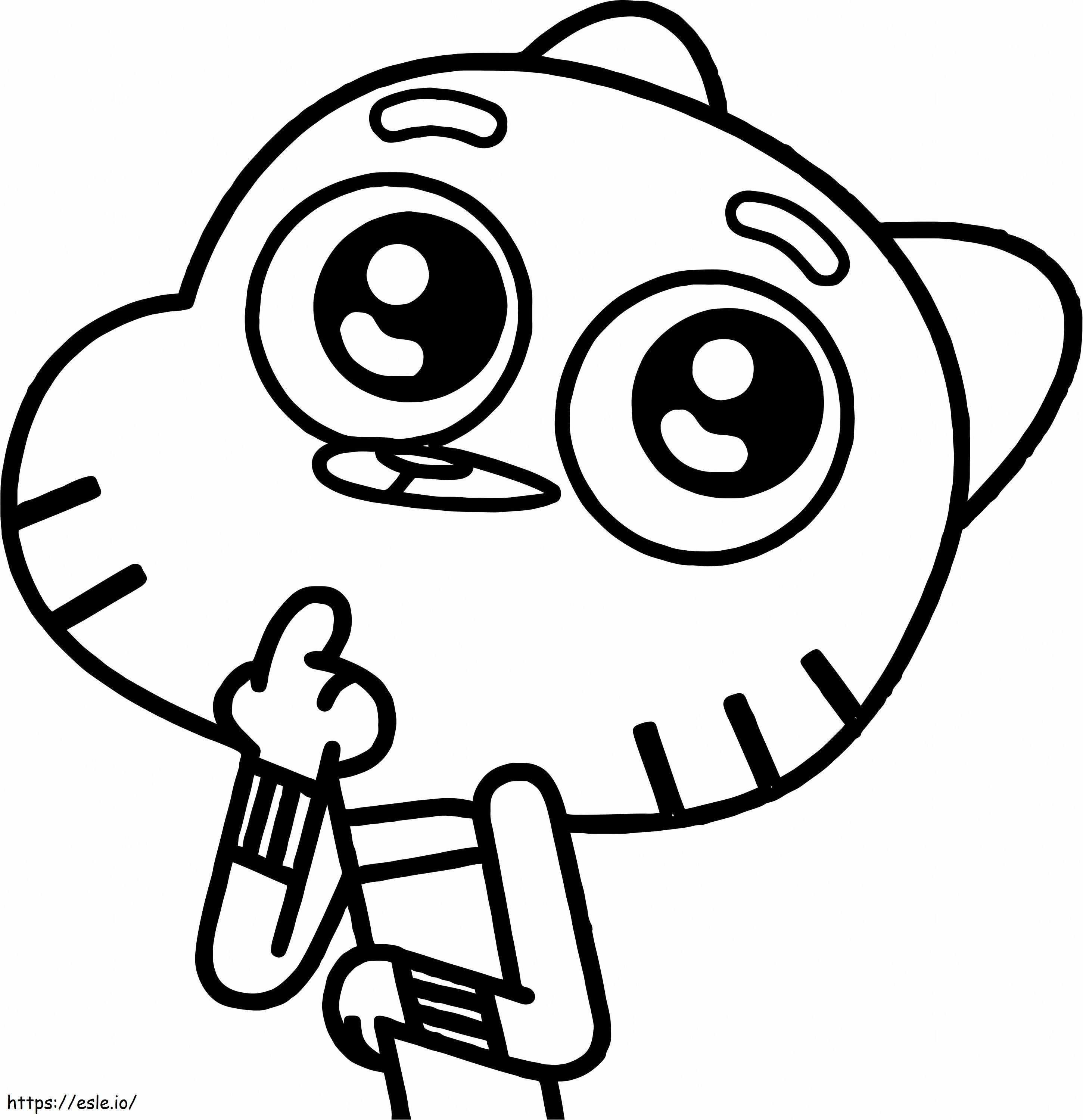 1539939669 Gumball Thinking coloring page