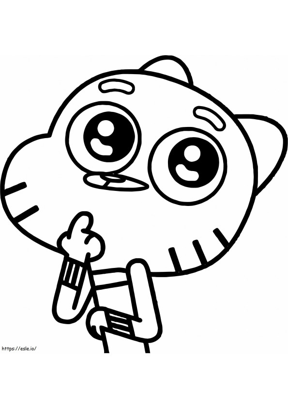1539939669 Gumball Thinking coloring page
