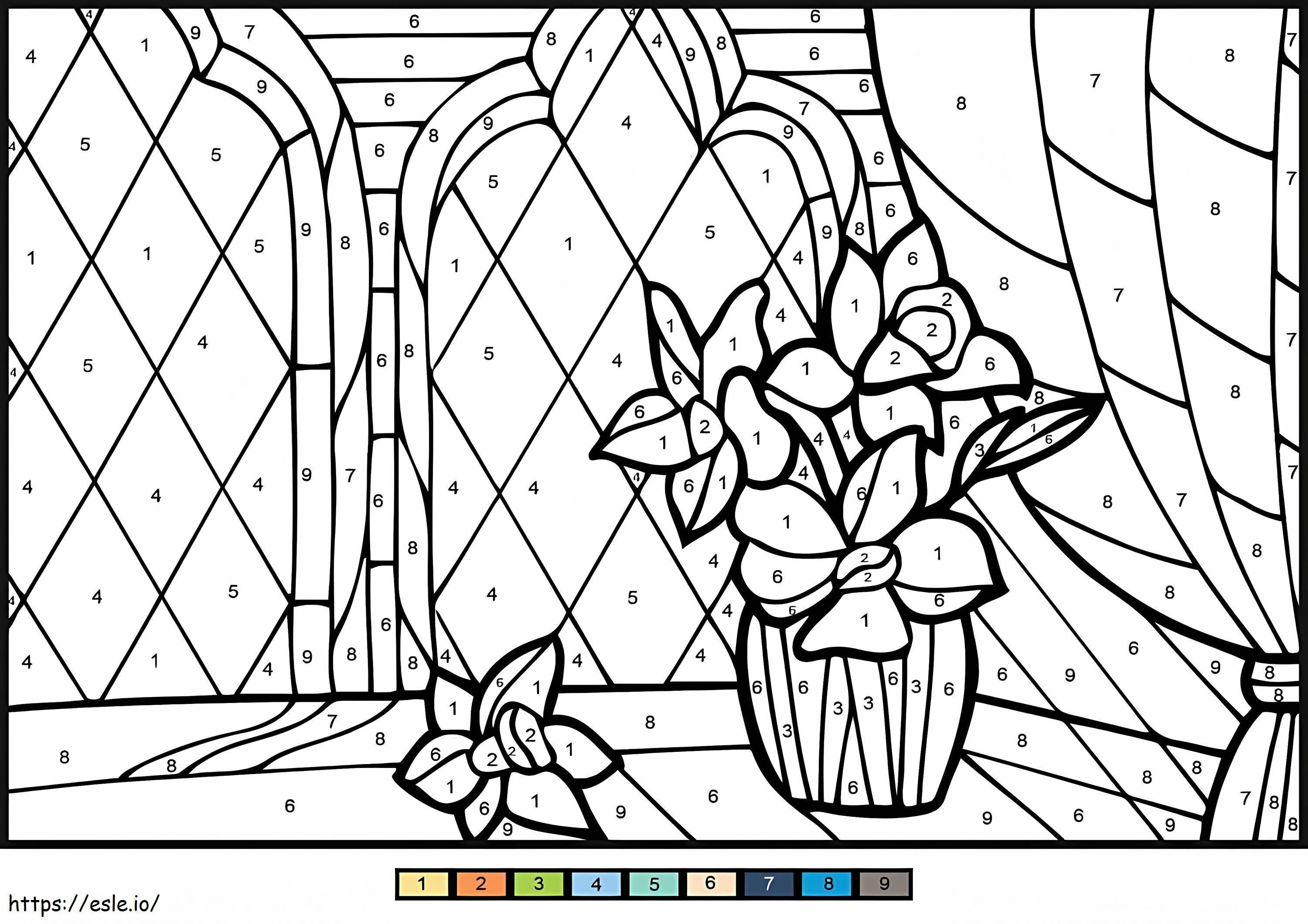 Daffodil Color By Number coloring page