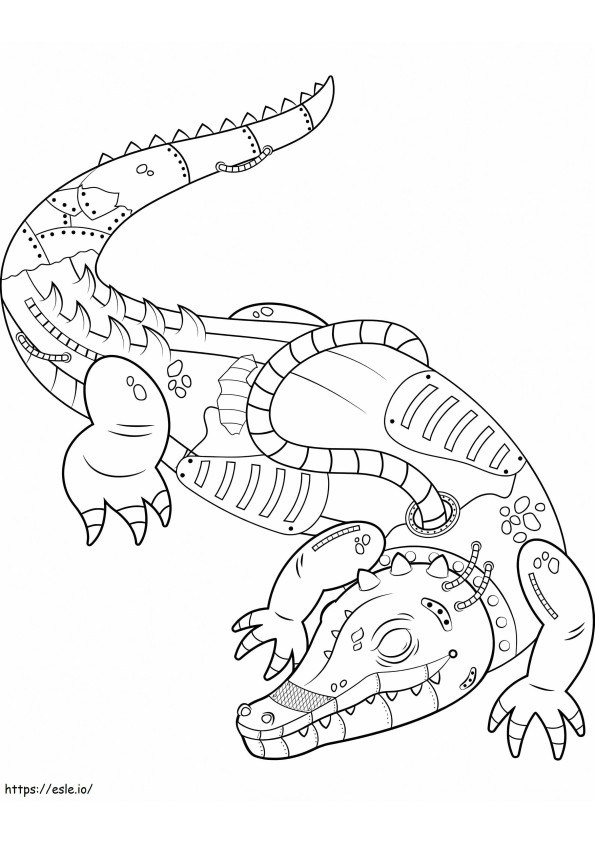 Robot Crocodile coloring page