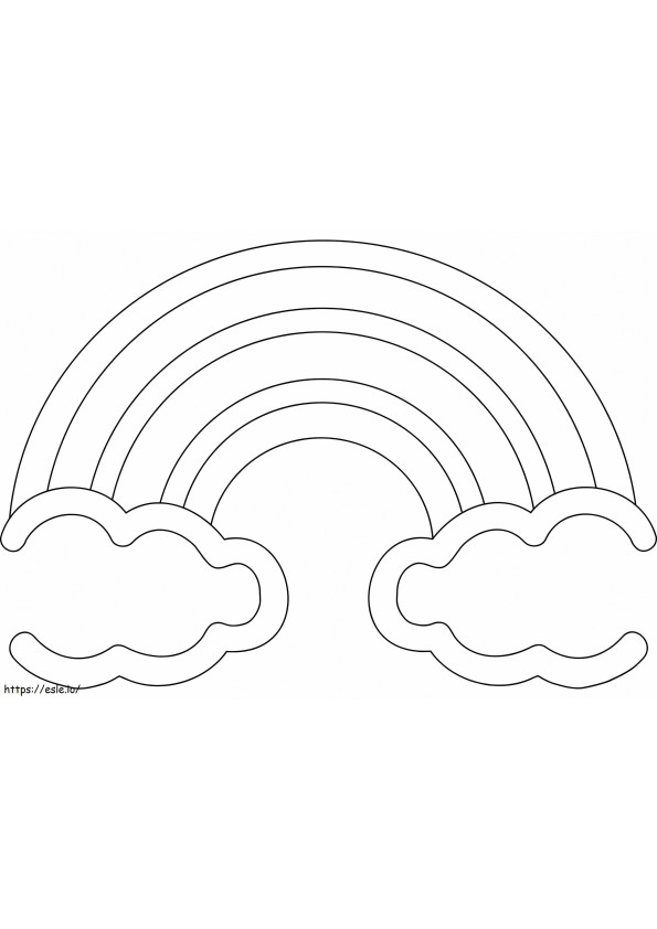 Rainbow And Clouds coloring page