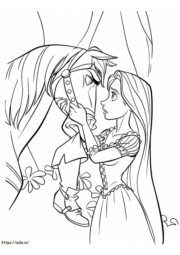 Rapunzel With The Face Of The House coloring page