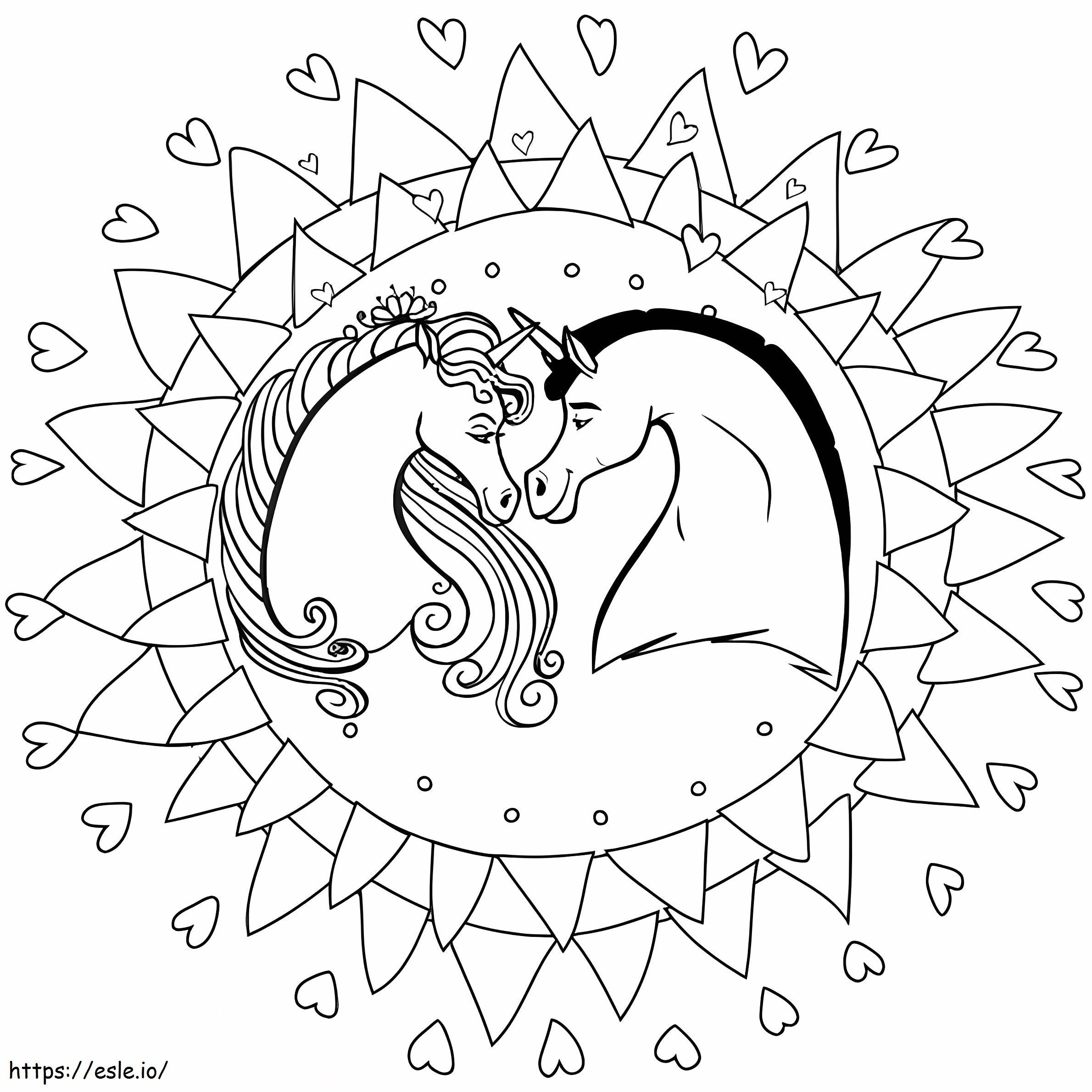 Unicorn Mandala coloring page
