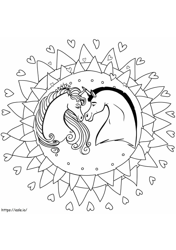 Coloriage Mandala Licorne à imprimer dessin