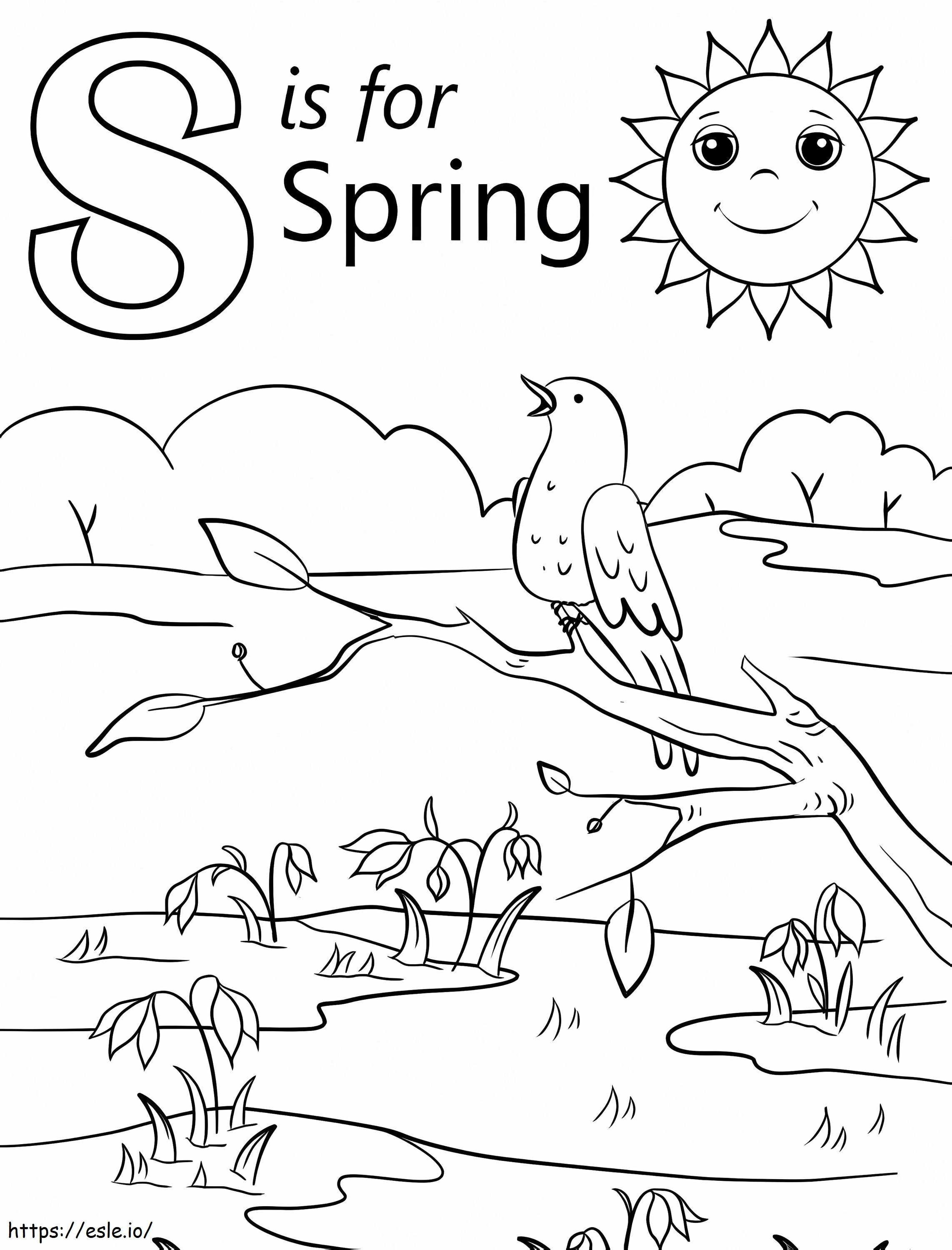 Frühlingsbuchstabe S ausmalbilder