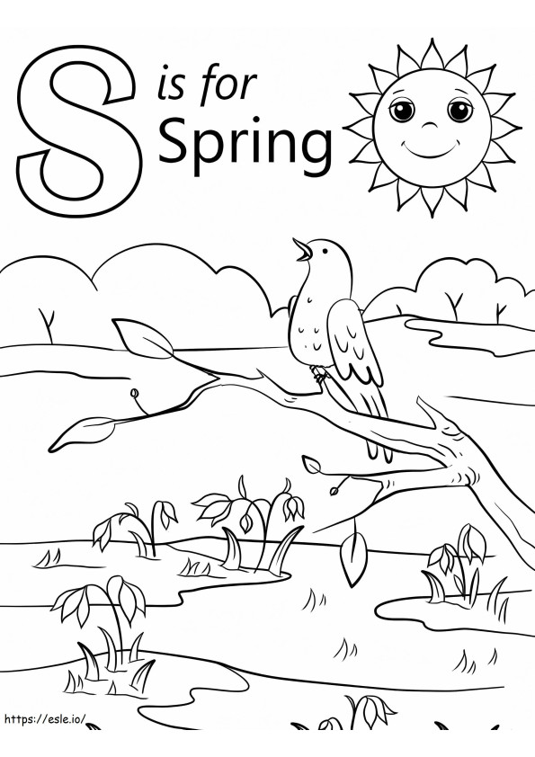 Spring Letter S coloring page