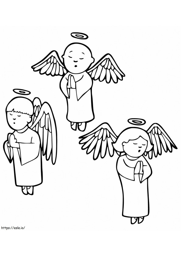 Free Christmas Angels coloring page
