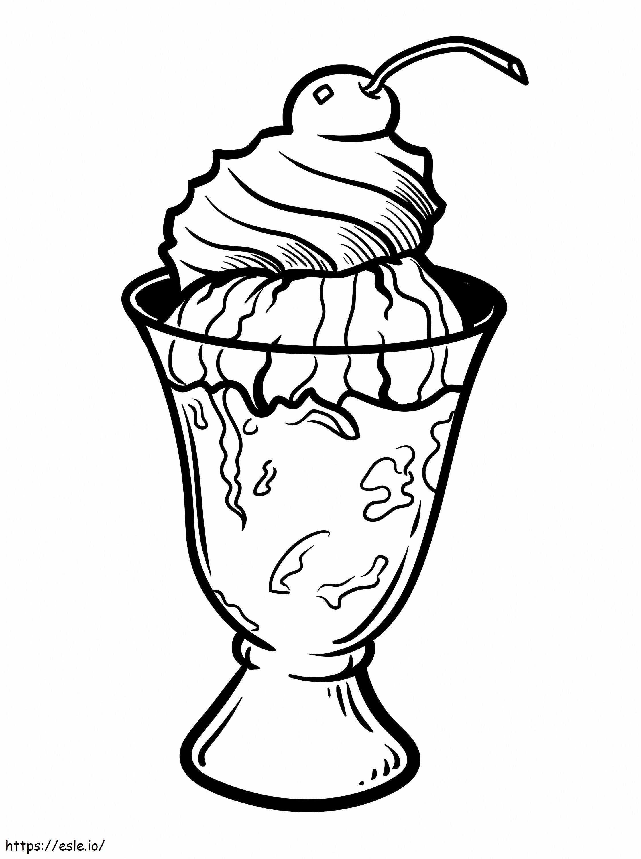 アイスクリームグラス ぬりえ - 塗り絵