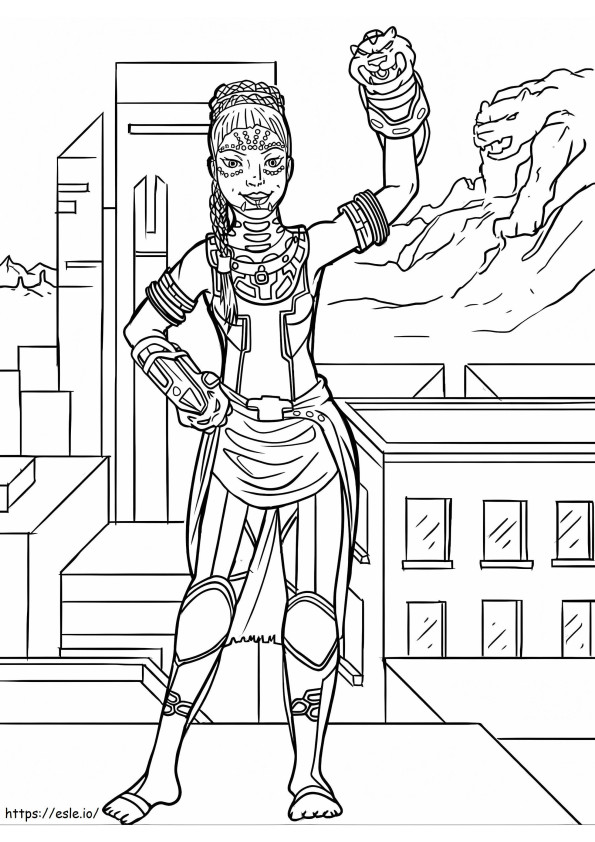 Black Panther Sister coloring page