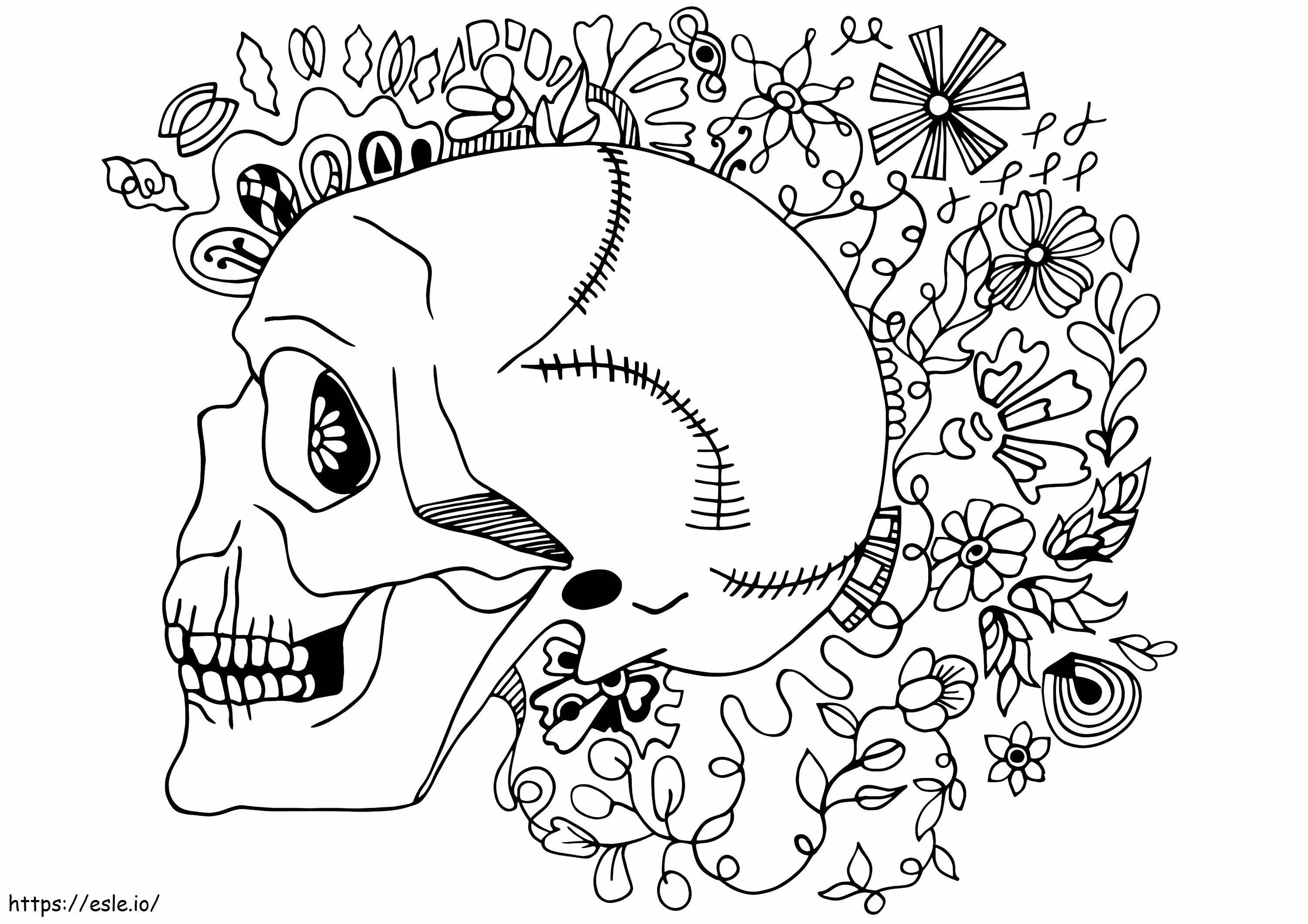 Bone With Flowers coloring page