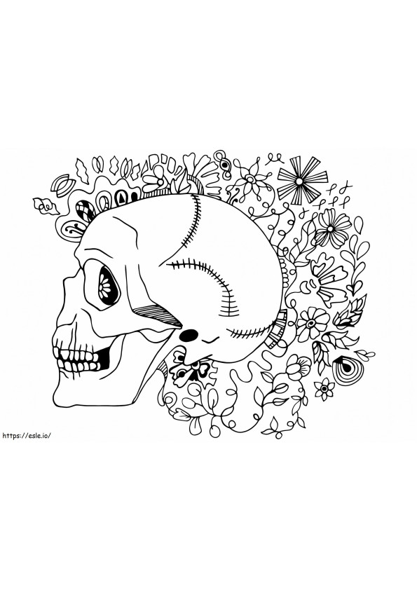 Knochen mit Blumen ausmalbilder