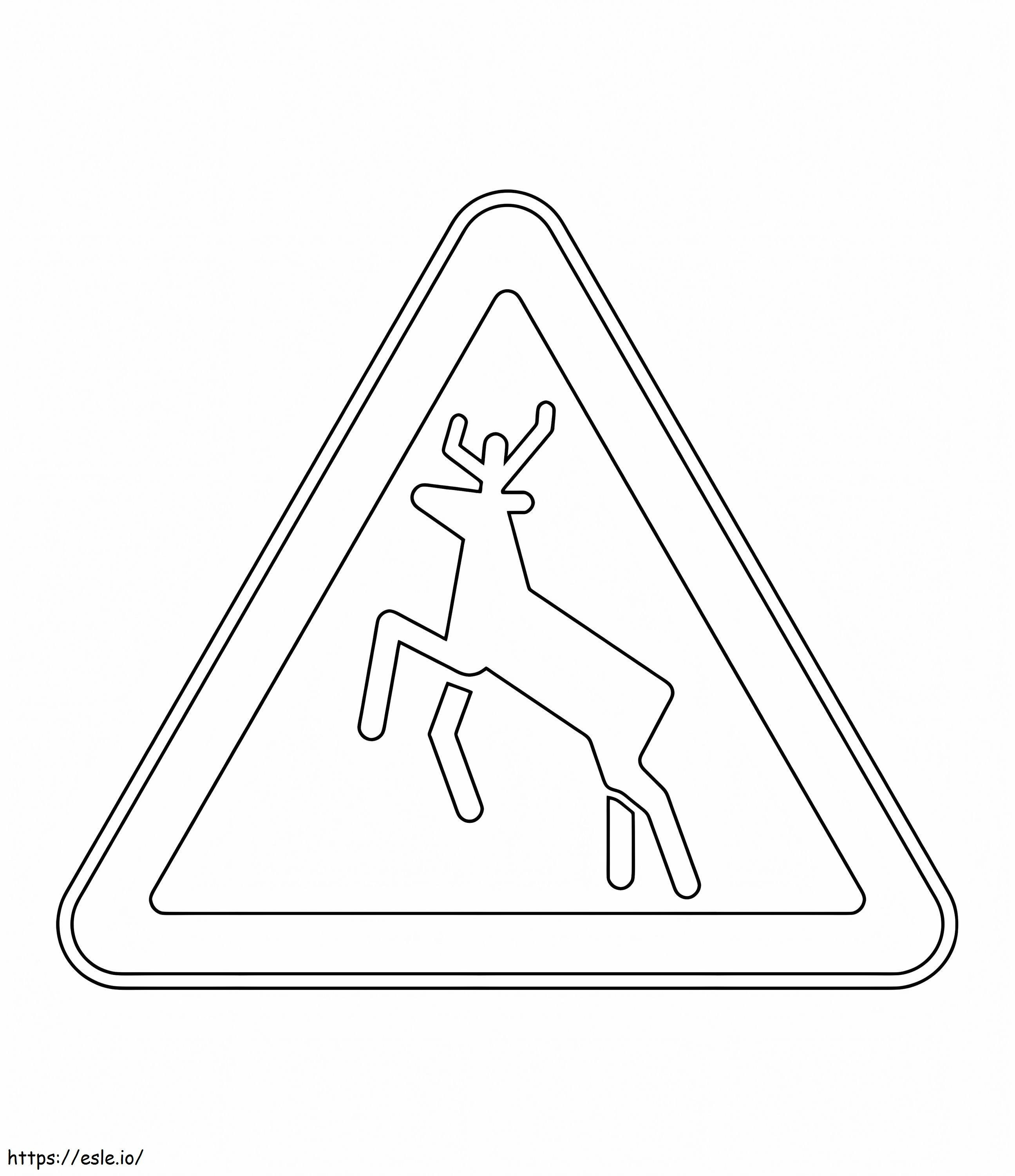 Znak dzikiego zwierzęcia kolorowanka