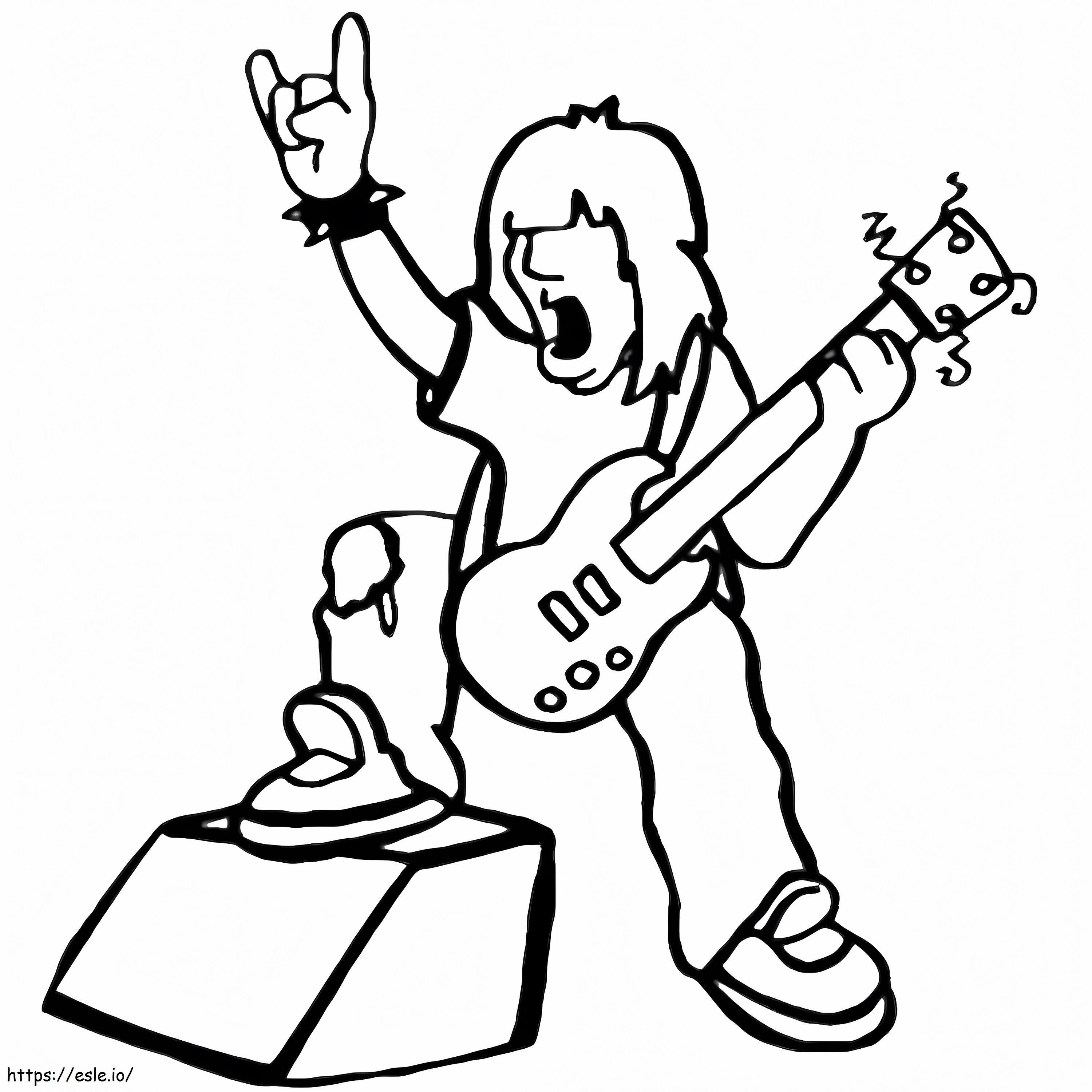 Awesome Rockstar coloring page