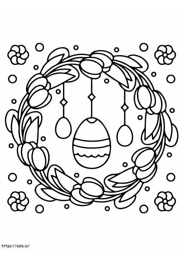 Surprising Easter Wreath coloring page