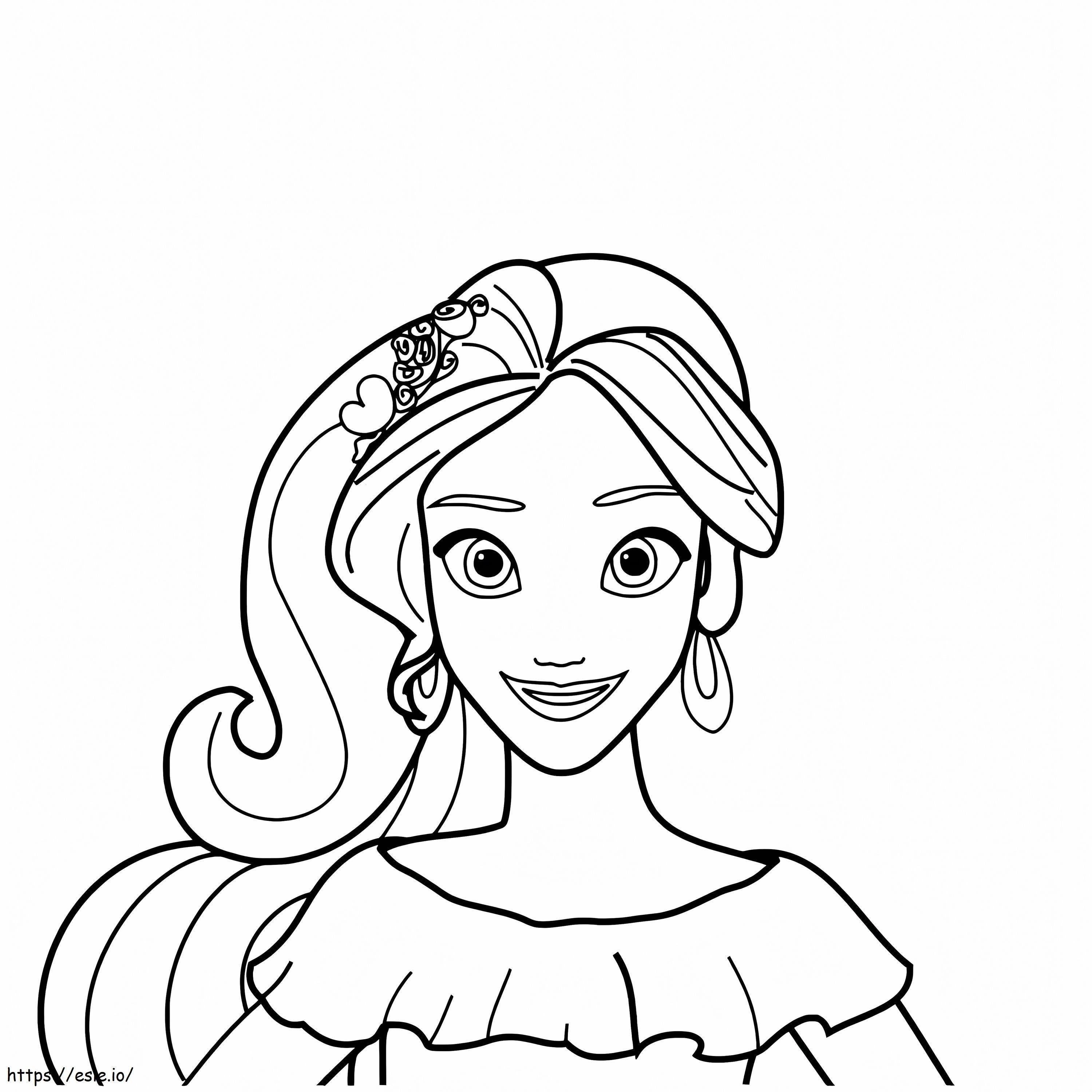Coloriage Visage de la princesse Elena à imprimer dessin