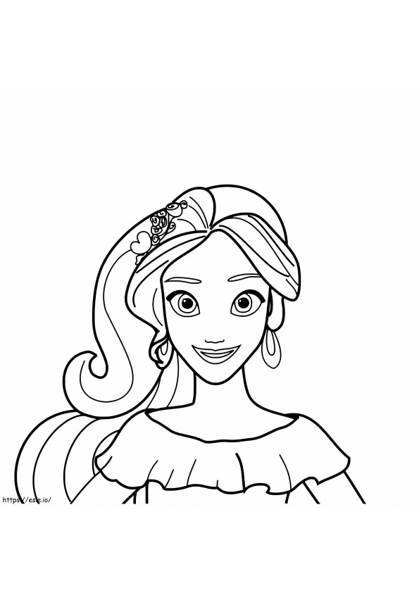 Face Princess Elena coloring page