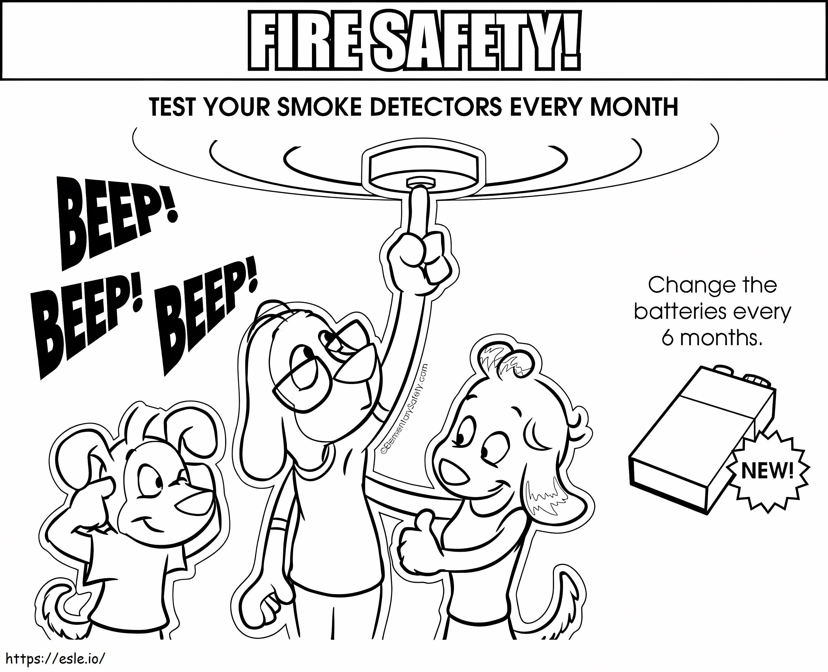 Smoke Detectors Fire Safety coloring page