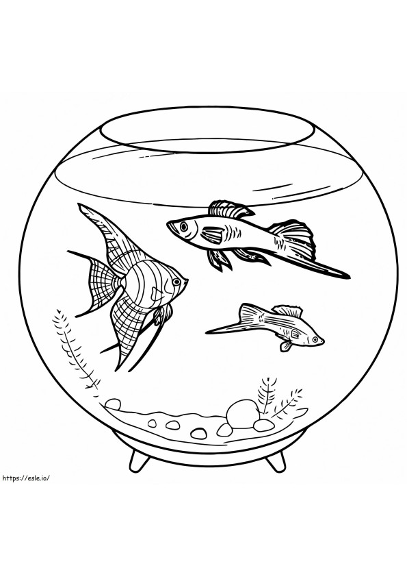Free Printable Fish Bowl coloring page