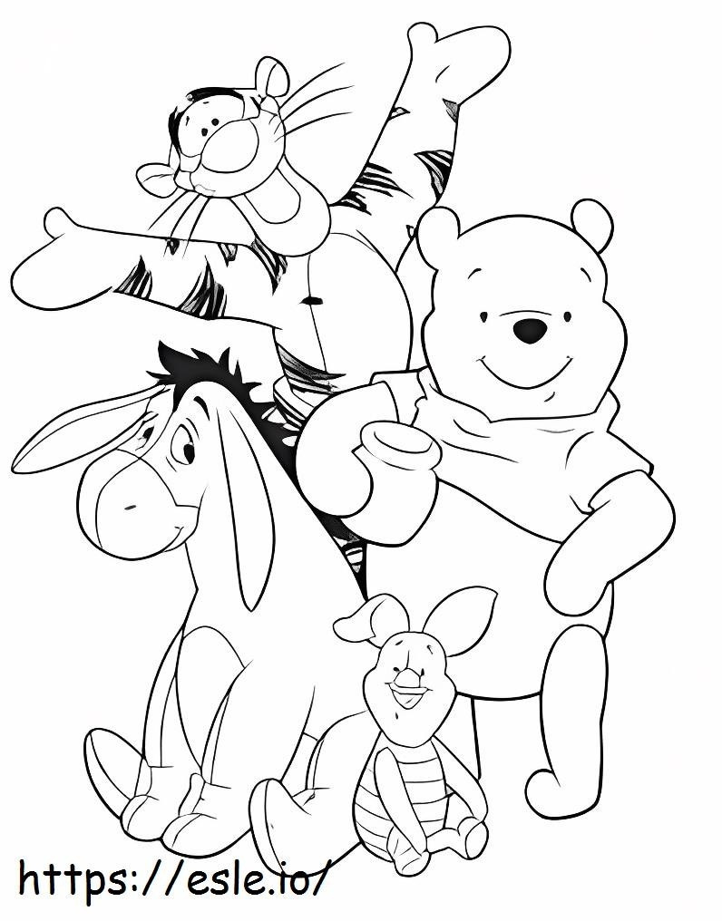 Sitting Piglet And Friends coloring page