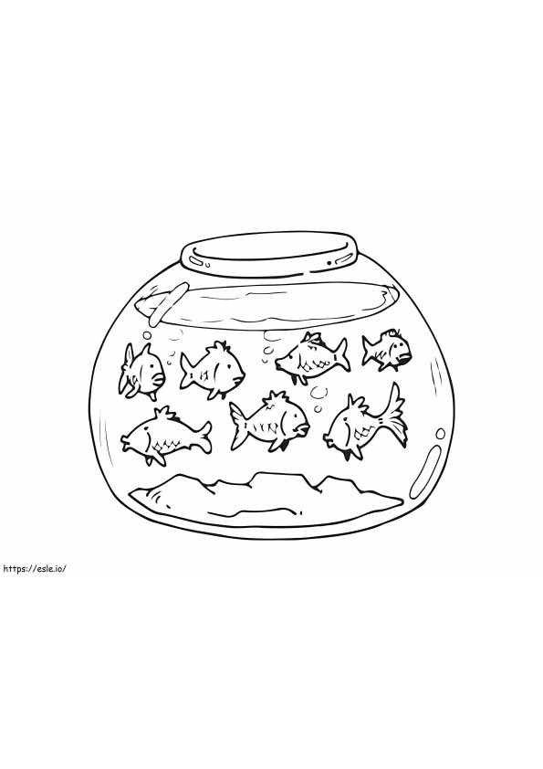 金魚鉢 ぬりえ - 塗り絵