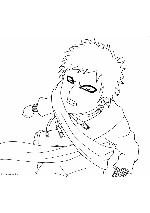 Awesome Angry Gaara coloring page