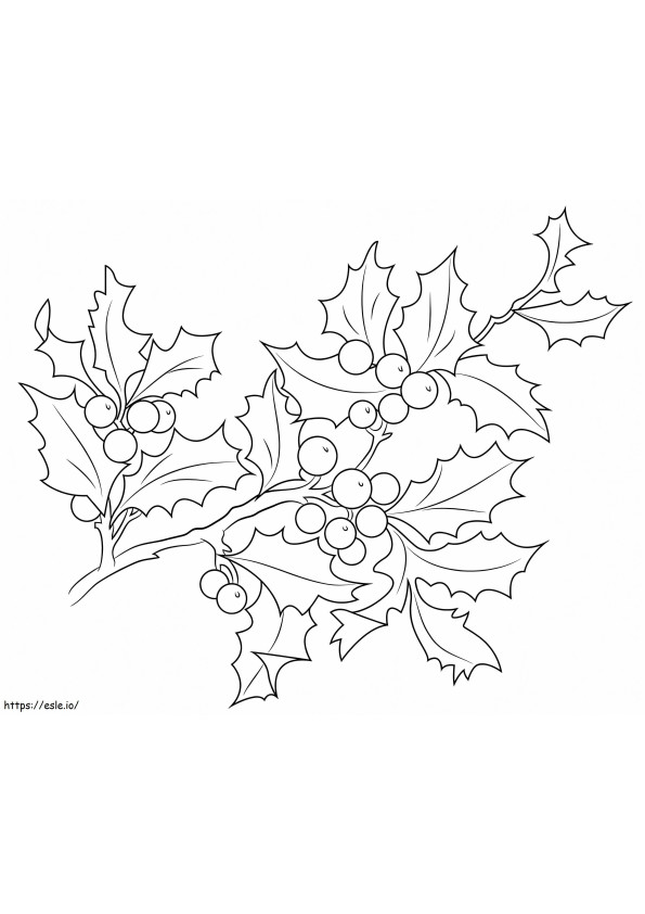 Christmas Holly Berries coloring page