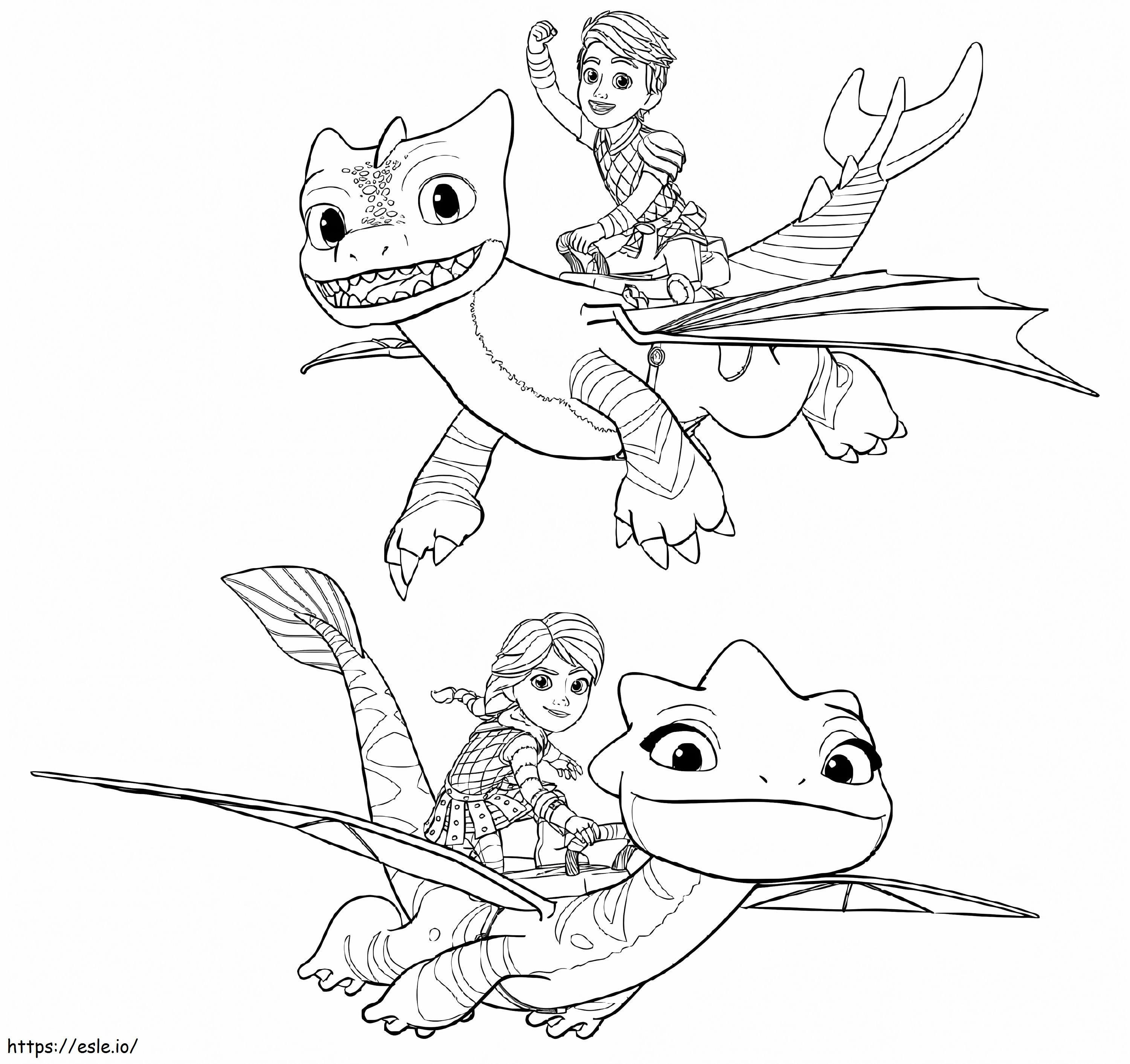 Yazdırılabilir Dragons Rescue Riders boyama
