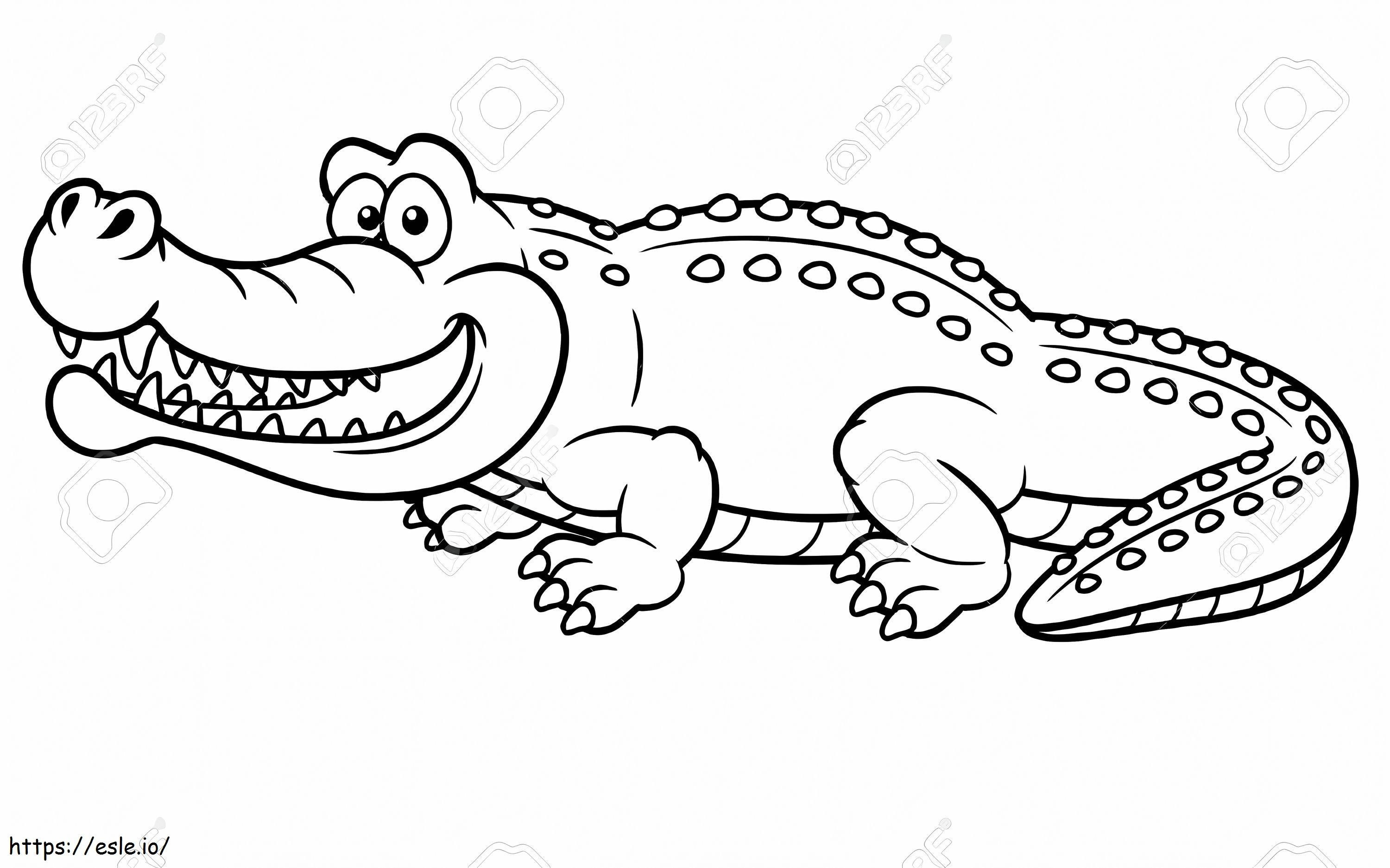 Onnellinen krokotiili värityskuva