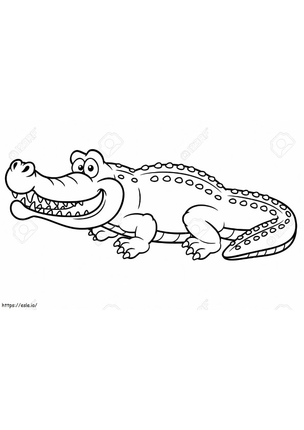 Crocodilo feliz para colorir