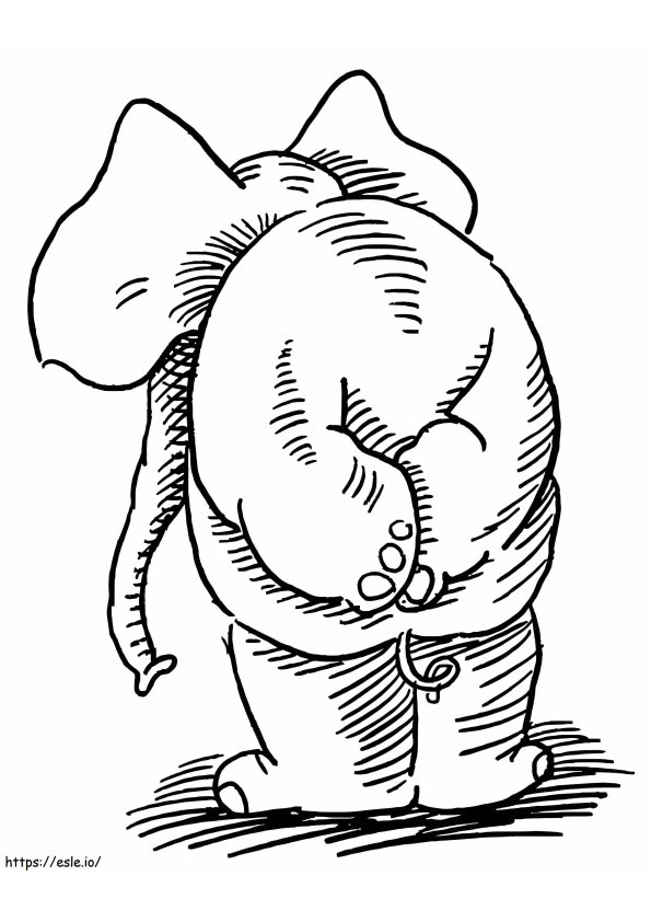 Coloriage Éléphant Vu Deux à imprimer dessin