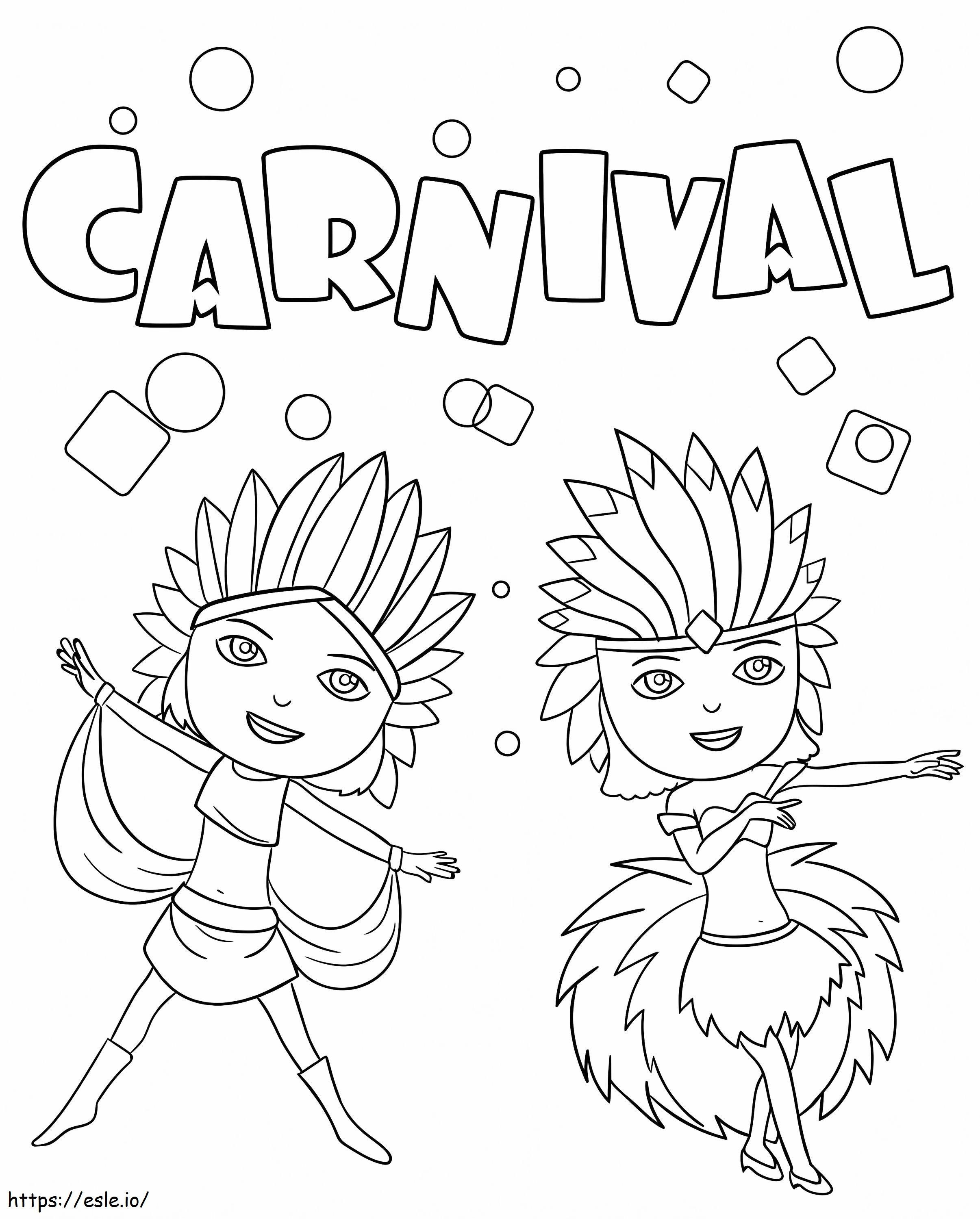 Carnaval Fofo para colorir