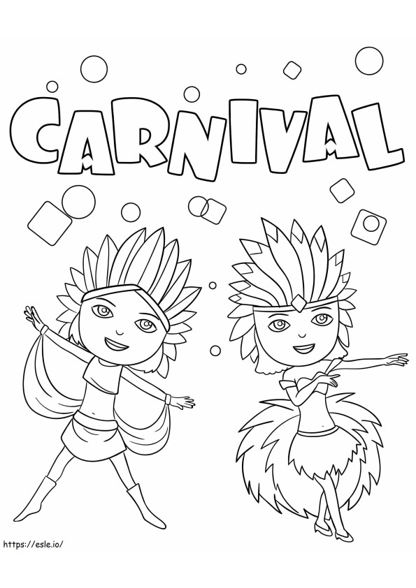 Carnaval Fofo para colorir