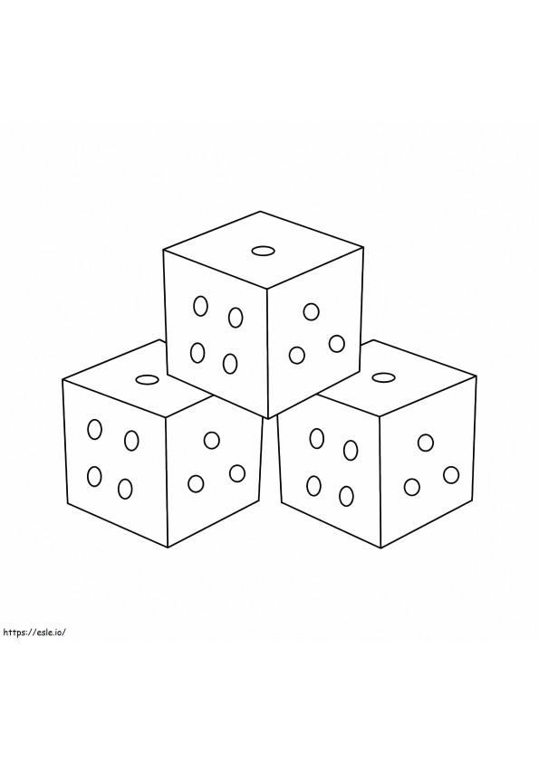 Game Dice coloring page