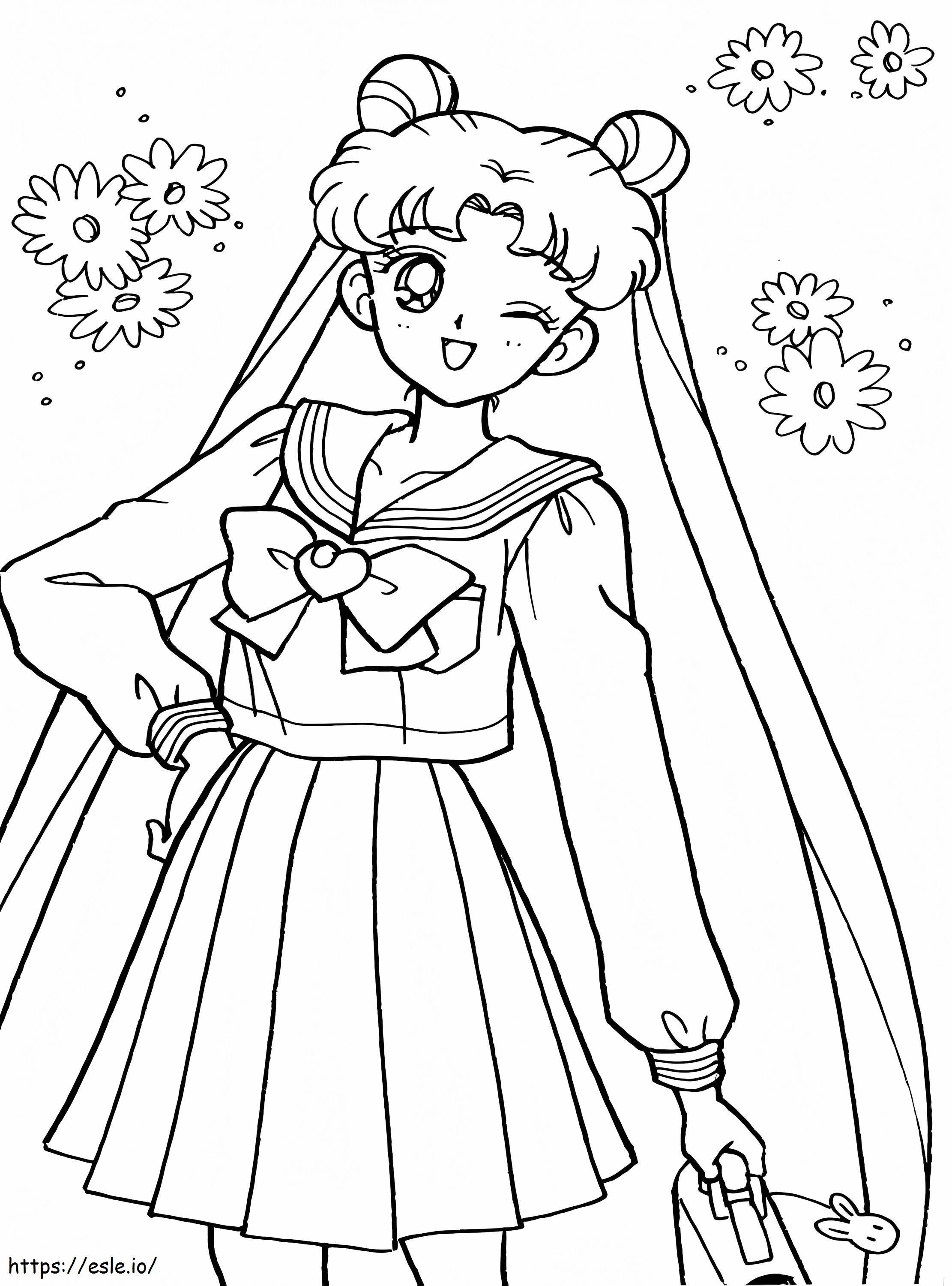Sailor Moon Smiling coloring page